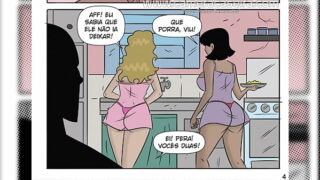 Irmãs gostosas seduzem o papai para conseguir ir ao baile na favela – HQ Pornô Putarias na Favela – Câmera Caseira