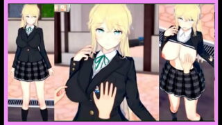 【エロゲーコイカツ！】可愛い金髪帰国子女爆乳jk「マーガレット」ちゃんがおっぱい揉みまくられる３DCGエロアニメ動画